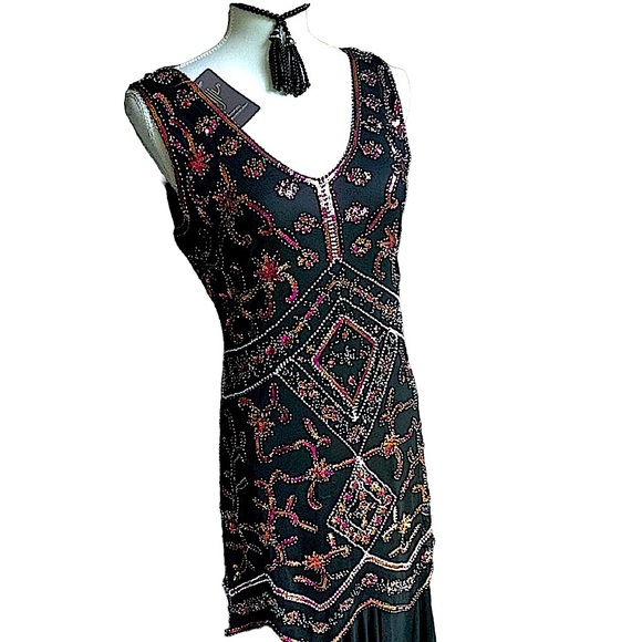 Retro Sequined Maxi Formal Gown B11 - Picture 4 of 12